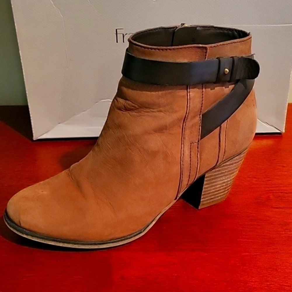 Franco Sarto Dotty Womens Western Ankle Boots Zip Up Faux Suede Brown sz 9.5 - Picture 8 of 11